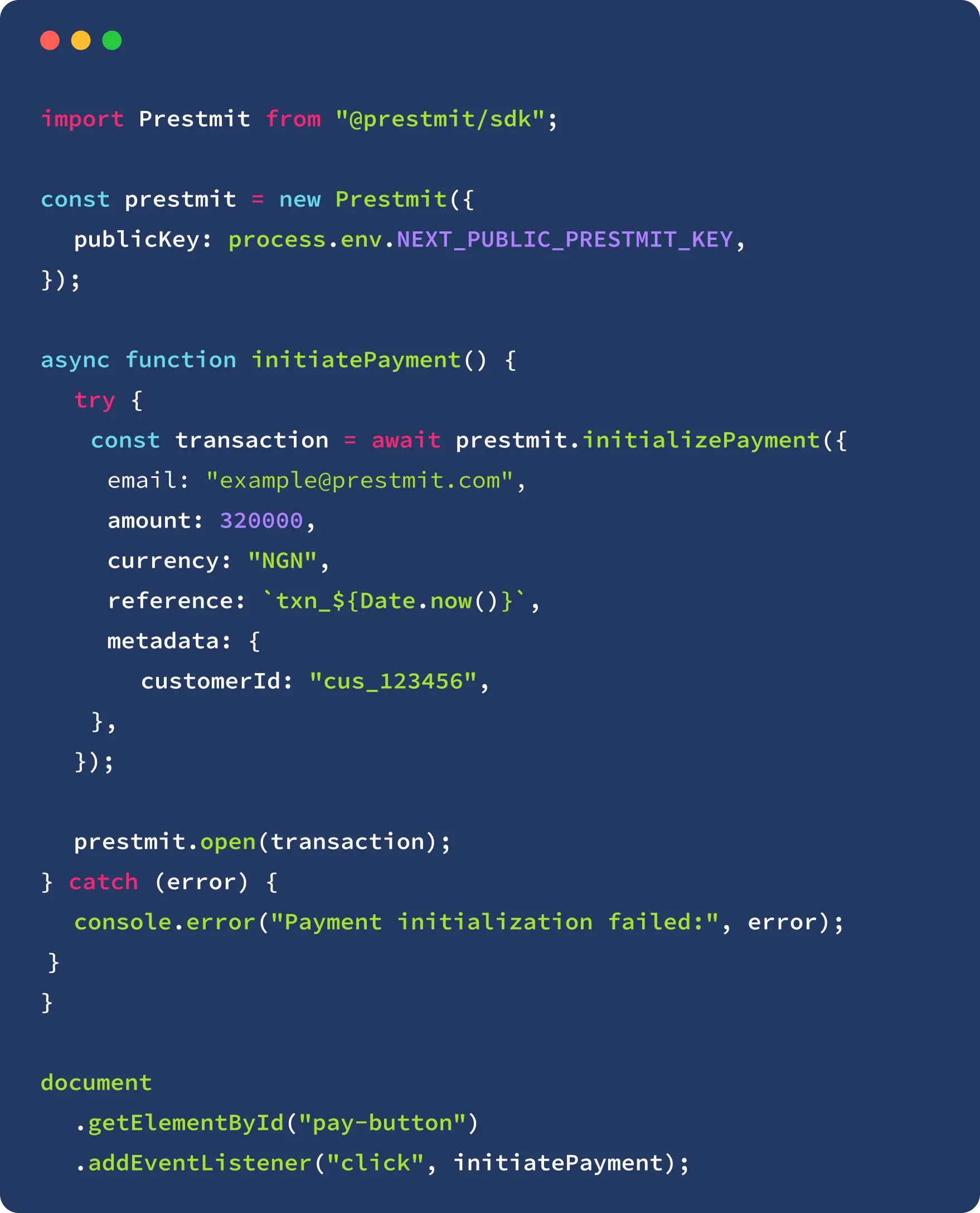 Prestmit API Documentation