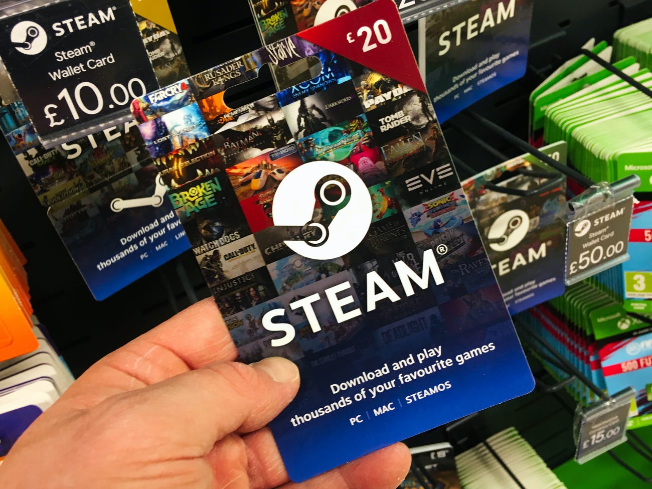 Steam gift cards