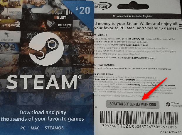 Steam gift card