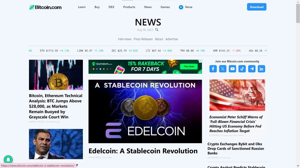 bitcoin.com - crypto news site