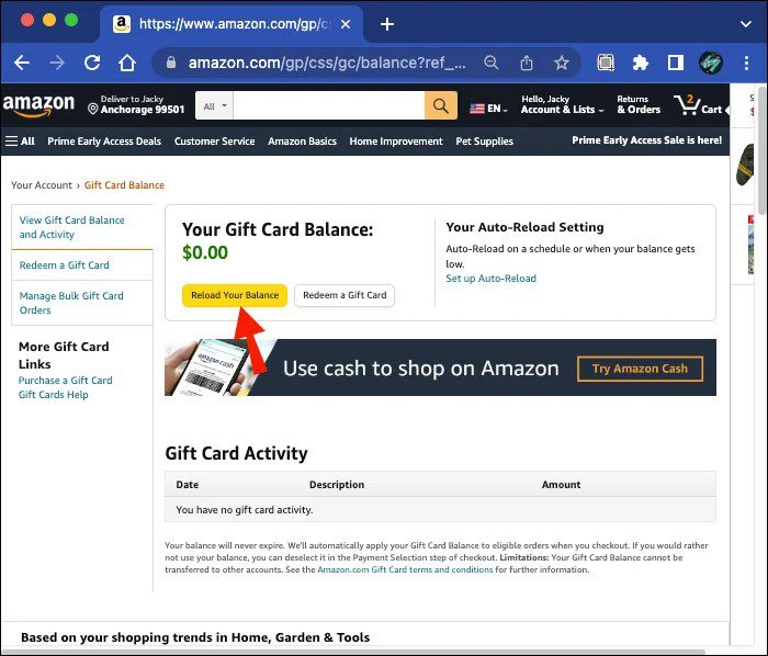 Use American Express gift card on Amazon